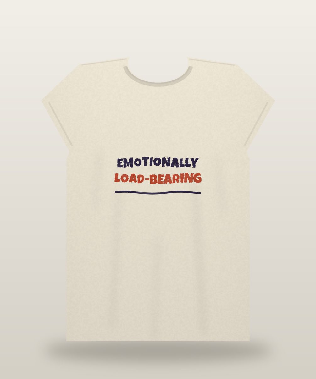 Emotionally Load-Bearing — Hand-Lettered Crayon Print — preview