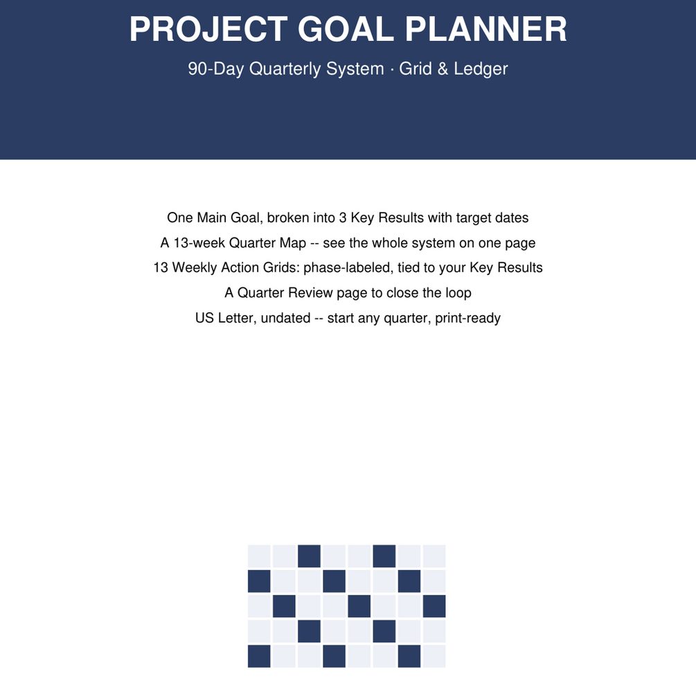 Project & Goal Planner — 90-Day Quarterly System — preview